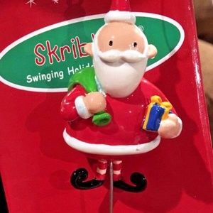 Skribbles Swinging Holiday Character Ornament Santa Reindeer Star Russ Handpaint